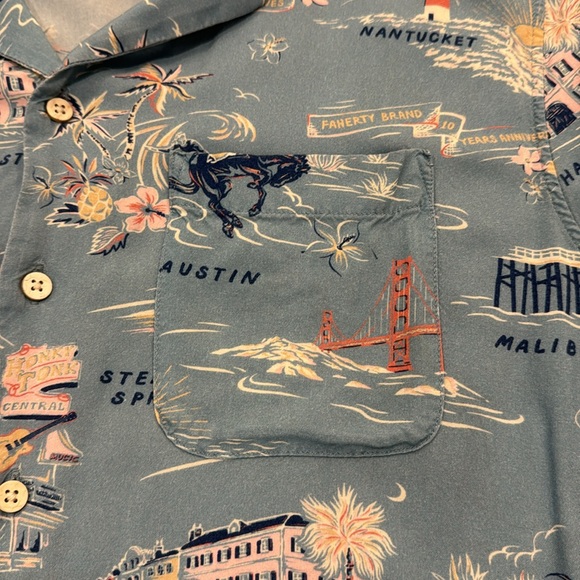Rare Faherty 10th Anniversary Kona Rayon Hawaiian Casual Shirt Size Medium - Picture 3 of 6